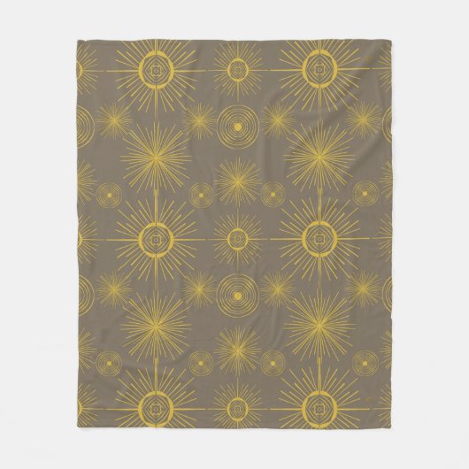 Couverture Polaire Boho Celestial Sun Stars Grey Motif (Devant)