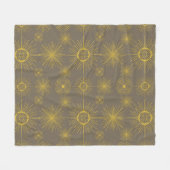 Couverture Polaire Boho Celestial Sun Stars Grey Motif (Devant (Horizontal))