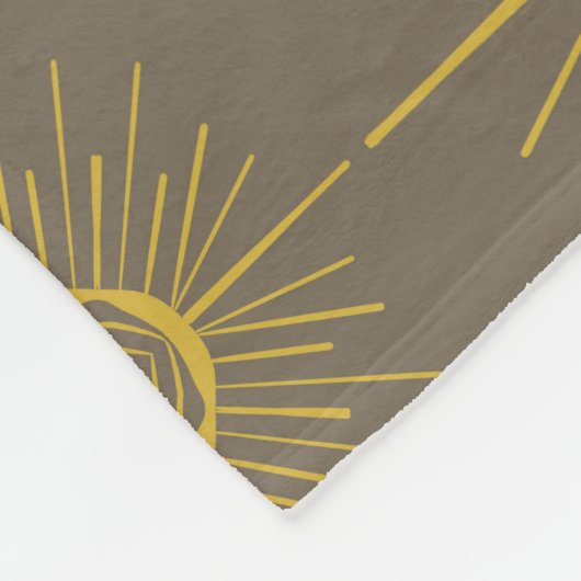 Couverture Polaire Boho Celestial Sun Stars Grey Motif (Coin)