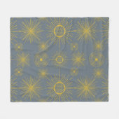 Couverture Polaire Boho Celestial Sun Stars Motif Vintage (Devant (Horizontal))