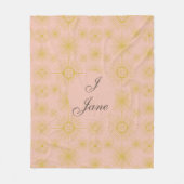 Couverture Polaire Boho Celestial Sun Stars Personnalisé rose (Devant)