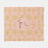 Couverture Polaire Boho Celestial Sun Stars Personnalisé rose (Devant (Horizontal))