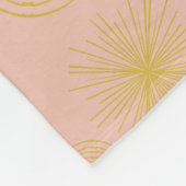 Couverture Polaire Boho Celestial Sun Stars Personnalisé rose (Coin)
