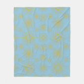 Couverture Polaire Boho Celestial Sun Stars Sky Blue (Devant)