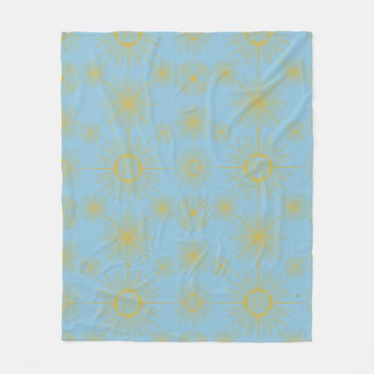 Couverture Polaire Boho Celestial Sun Stars Sky Blue (Devant)