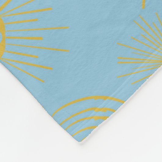 Couverture Polaire Boho Celestial Sun Stars Sky Blue (Coin)