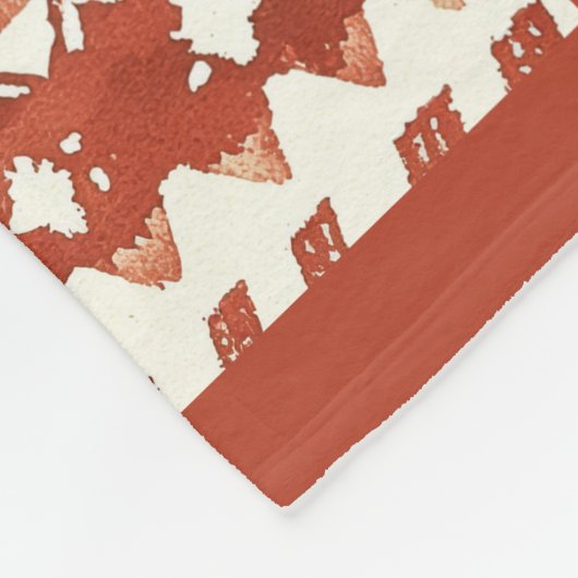 Couverture Polaire Boho Chestnut Red Doodles Abstraits (Coin)