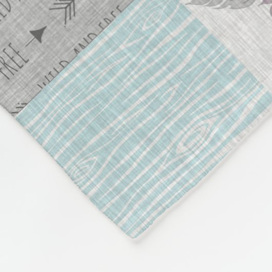 Couverture polaire BoHo Cheval sauvage - Aqua/Grey (Coin)