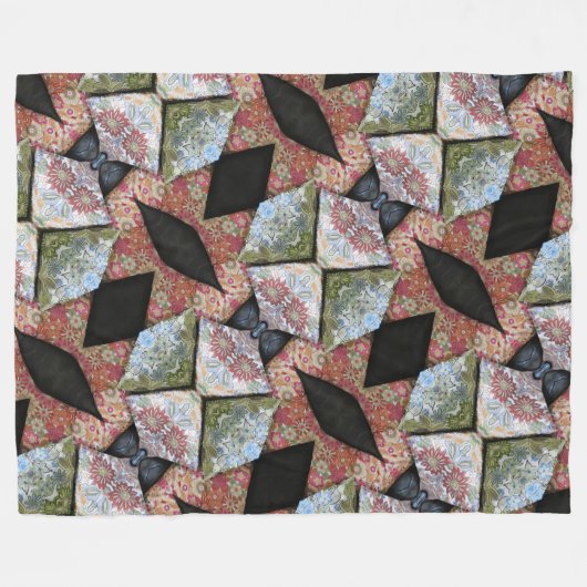 Couverture Polaire Boho Chic brodé Motif à écaille (Devant (Horizontal))