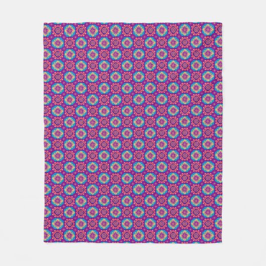 Couverture Polaire Boho Chic Mandala Floral Motif (Devant)