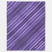 Couverture Polaire Boho Chic Purple Diagonal Stripes Chimiques (Devant)
