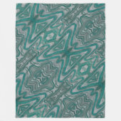 Couverture Polaire Boho Chic Turquoise et gris Abstrait Motif (Devant)