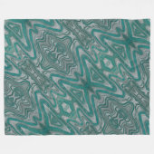 Couverture Polaire Boho Chic Turquoise et gris Abstrait Motif (Devant (Horizontal))
