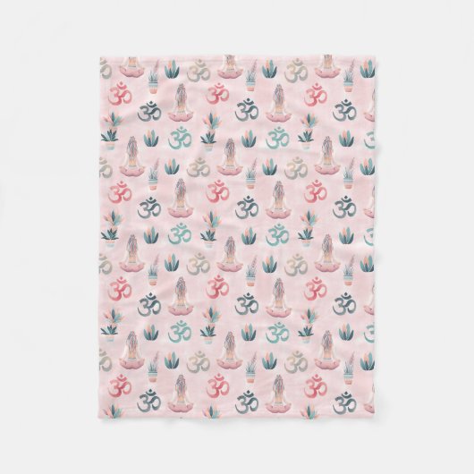 Couverture Polaire Boho design avec OM (Devant)