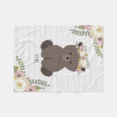 Couverture Polaire Boho Dusty Bear Grey Wood Personnalisé (Devant (Horizontal))