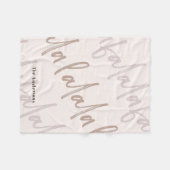 Couverture Polaire Boho Falala Script rose et Brown (Devant (Horizontal))