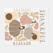 Couverture Polaire Boho Fall Grateful Thanksgiving (Devant (Horizontal))