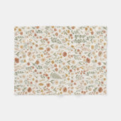 Couverture Polaire Boho Fleur de Botanique Floral Tons Terreux (Devant (Horizontal))
