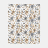 Couverture Polaire Boho Floral Aquarelle Gris Brown Neutre Couleur (Devant)