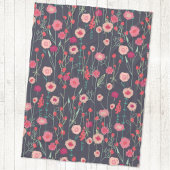 Couverture Polaire Boho floral foncé