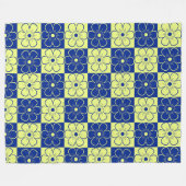 Couverture Polaire Boho Floral Pattern Blue Yellow (Devant (Horizontal))