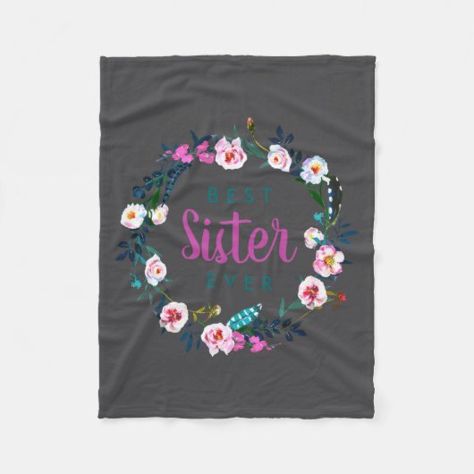 Couverture Polaire Boho Floral Wreath Sister Ever (Devant)