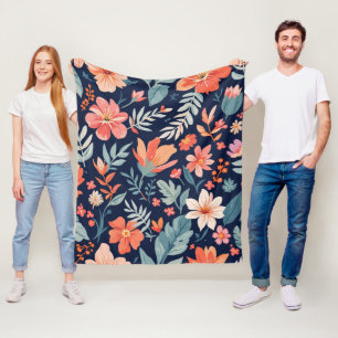 Couverture Polaire Boho Garden Whimsy - Tropical Floral Fleece Blanke