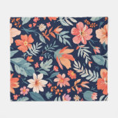 Couverture Polaire Boho Garden Whimsy - Tropical Floral Fleece Blanke (Devant (Horizontal))
