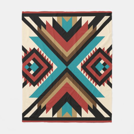 Couverture Polaire Boho Géométrique (Devant)
