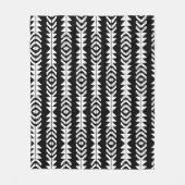 Couverture Polaire Boho géométrique noir et blanc (Devant)