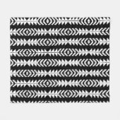 Couverture Polaire Boho géométrique noir et blanc (Devant (Horizontal))