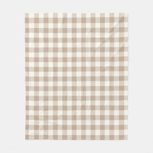 Couverture Polaire Boho Gingham Pattern Plaid Checkered Neutral (Devant)