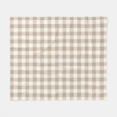 Couverture Polaire Boho Gingham Pattern Plaid Checkered Neutral (Devant (Horizontal))