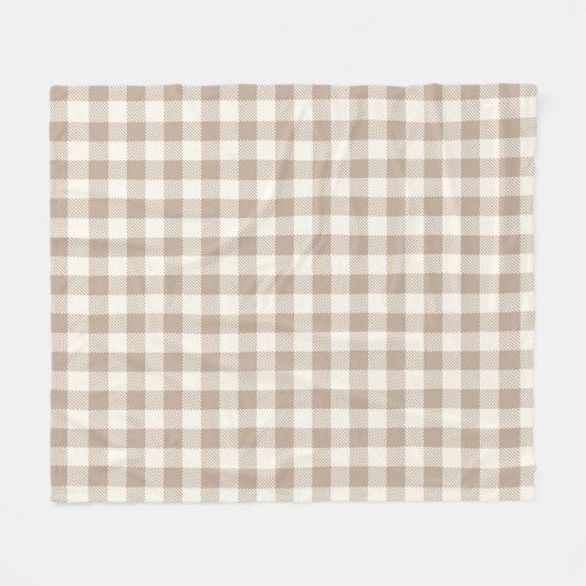 Couverture Polaire Boho Gingham Pattern Plaid Checkered Neutral (Devant (Horizontal))