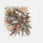 Couverture Polaire Boho Horse with feathers (Devant (Horizontal))