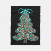 Couverture Polaire Boho Leopard Christmas Tree Cheetah Print Coquette (Devant)