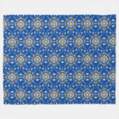 Couverture Polaire Boho Mandala Bleu à main (Devant (Horizontal))