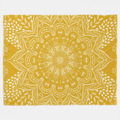 Couverture Polaire Boho Mandala Bright Mustard Jaune (Devant (Horizontal))