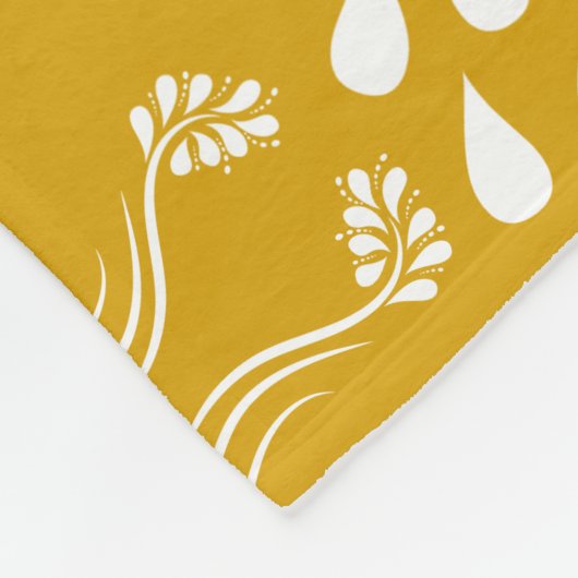 Couverture Polaire Boho Mandala Bright Mustard Jaune (Coin)