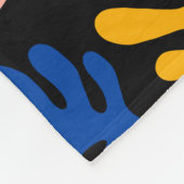 Couverture Polaire Boho Matisse Formes botaniques en bleu rose noir (Coin)