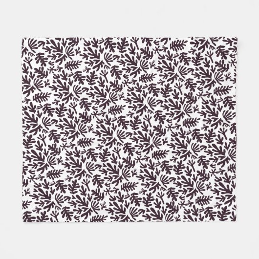 Couverture Polaire Boho Matisse Formes botaniques Motif gris noir (Devant (Horizontal))