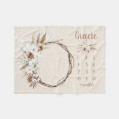 Couverture Polaire Boho Milestone Blanket Girl - Mois Blanket Personn (Devant (Horizontal))