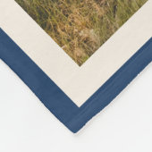 Couverture Polaire Boho Moderne Abstrait Botanique Bleu Photo personn (Coin)