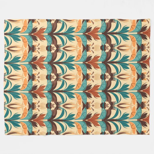 Couverture Polaire Boho moderne du milieu du siècle (Devant (Horizontal))