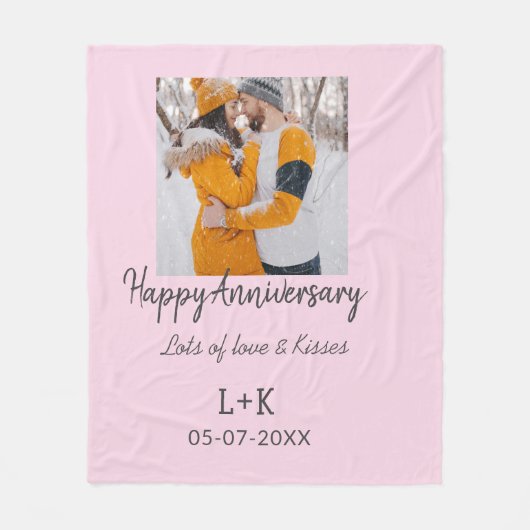 Couverture Polaire Boho moderne heureux anniversaire ajouter nom date (Devant)