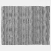 Couverture Polaire Boho moderne Motif noir et blanc Bandes Doodles (Devant (Horizontal))