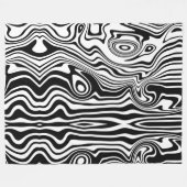 Couverture Polaire Boho moderne noir et blanc Motifs bandes animal (Devant (Horizontal))