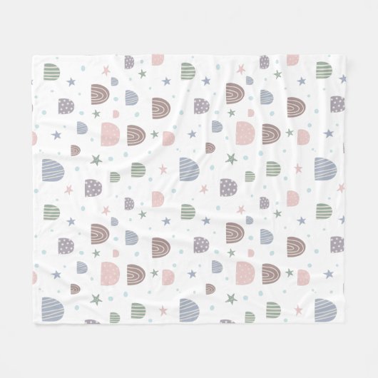 Couverture Polaire boho moderne pastel arc-en-ciel étoiles (Devant (Horizontal))