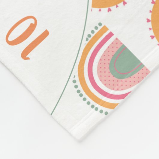 Couverture Polaire Boho moderne Rainbow Stars Lune Sun Baby Milestone (Coin)