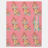 Couverture Polaire Boho moderne rose floral (Devant)
